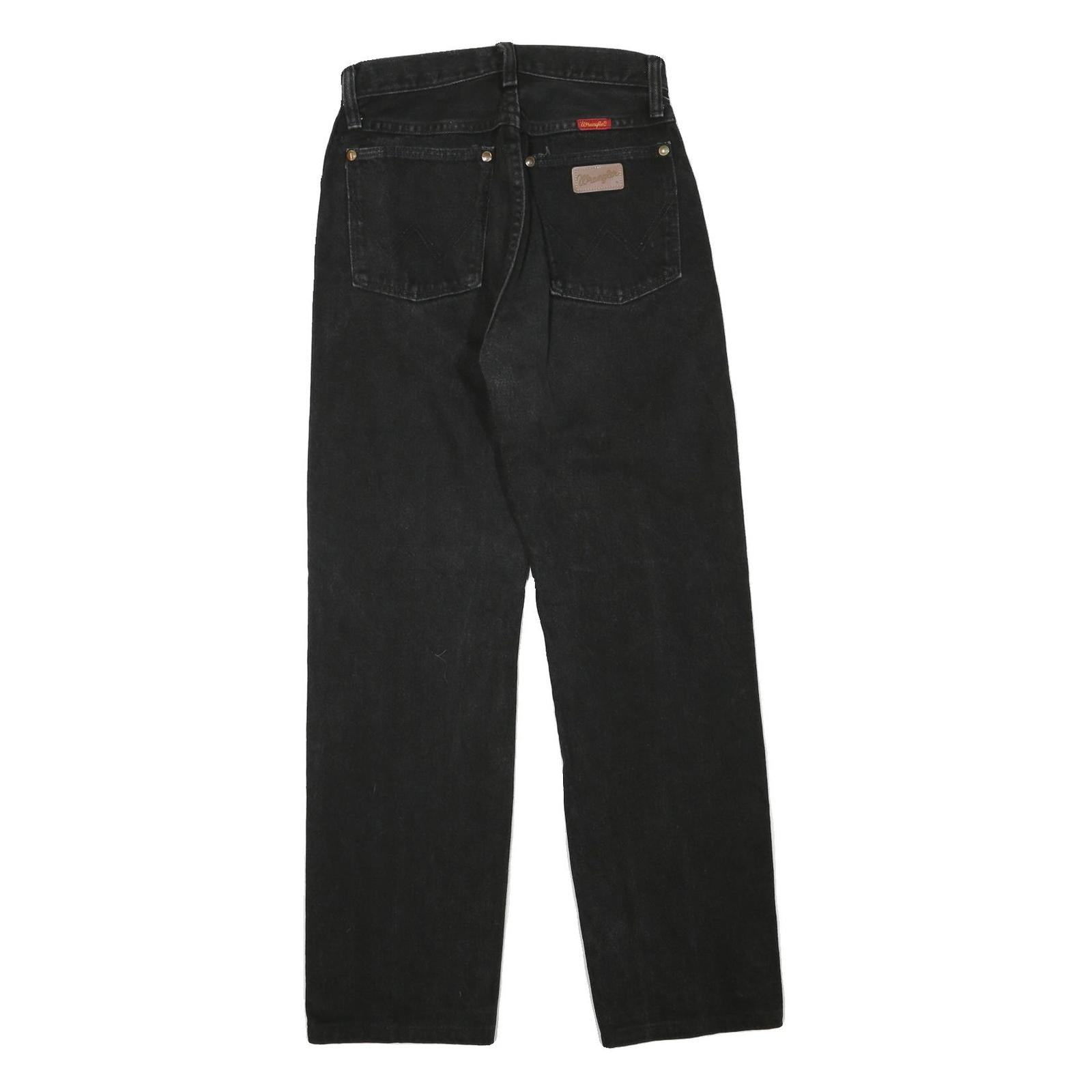 WRANGLER Womens Black Regular Straight Denim Medium W26 L28 Zip Jeans