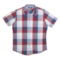 TOMMY HILFIGER Mens Blue Red White Check Shirt M Cotton Blend Summer Casual