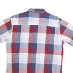 TOMMY HILFIGER Mens Blue Red White Check Shirt M Cotton Blend Summer Casual