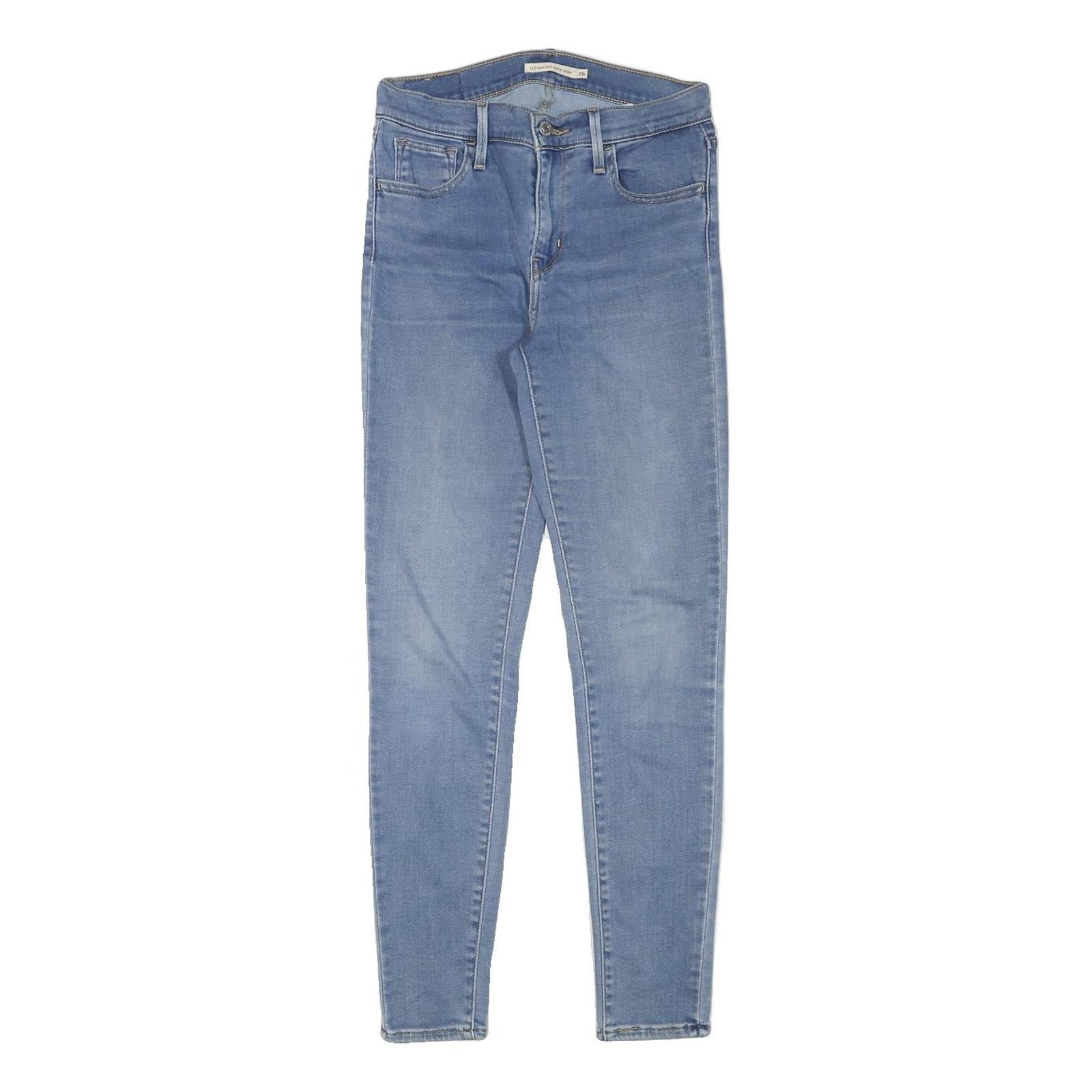 LEVI'S Womens Blue Slim Skinny Denim Light Wash Jeans W26 L28 Stretch Cotton