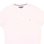 TOMMY HILFIGER Womens White L Classic T-Shirt Short Sleeve Crew Neck Minimal