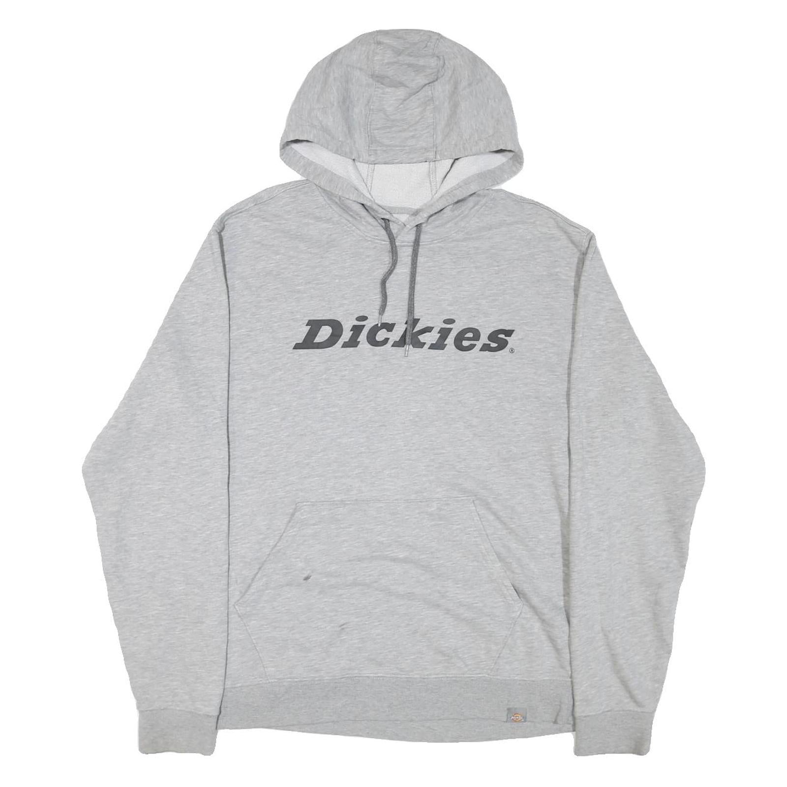 DICKIES Mens Grey Hoodie M Cotton Blend Pullover Sweatshirt Casual