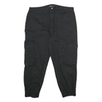 ONLY Womens Black Cotton Blend Regular Cargo Trousers W36 L25 Casual Workwear