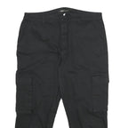 ONLY Womens Black Cotton Blend Regular Cargo Trousers W36 L25 Casual Workwear