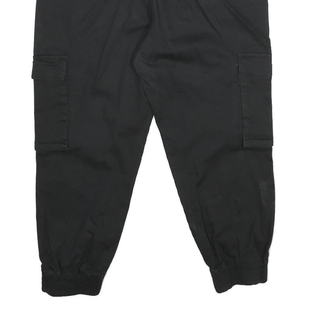 ONLY Womens Black Cotton Blend Regular Cargo Trousers W36 L25 Casual Workwear