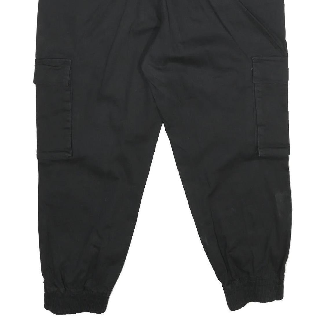 ONLY Womens Black Cotton Blend Regular Cargo Trousers W36 L25 Casual Workwear