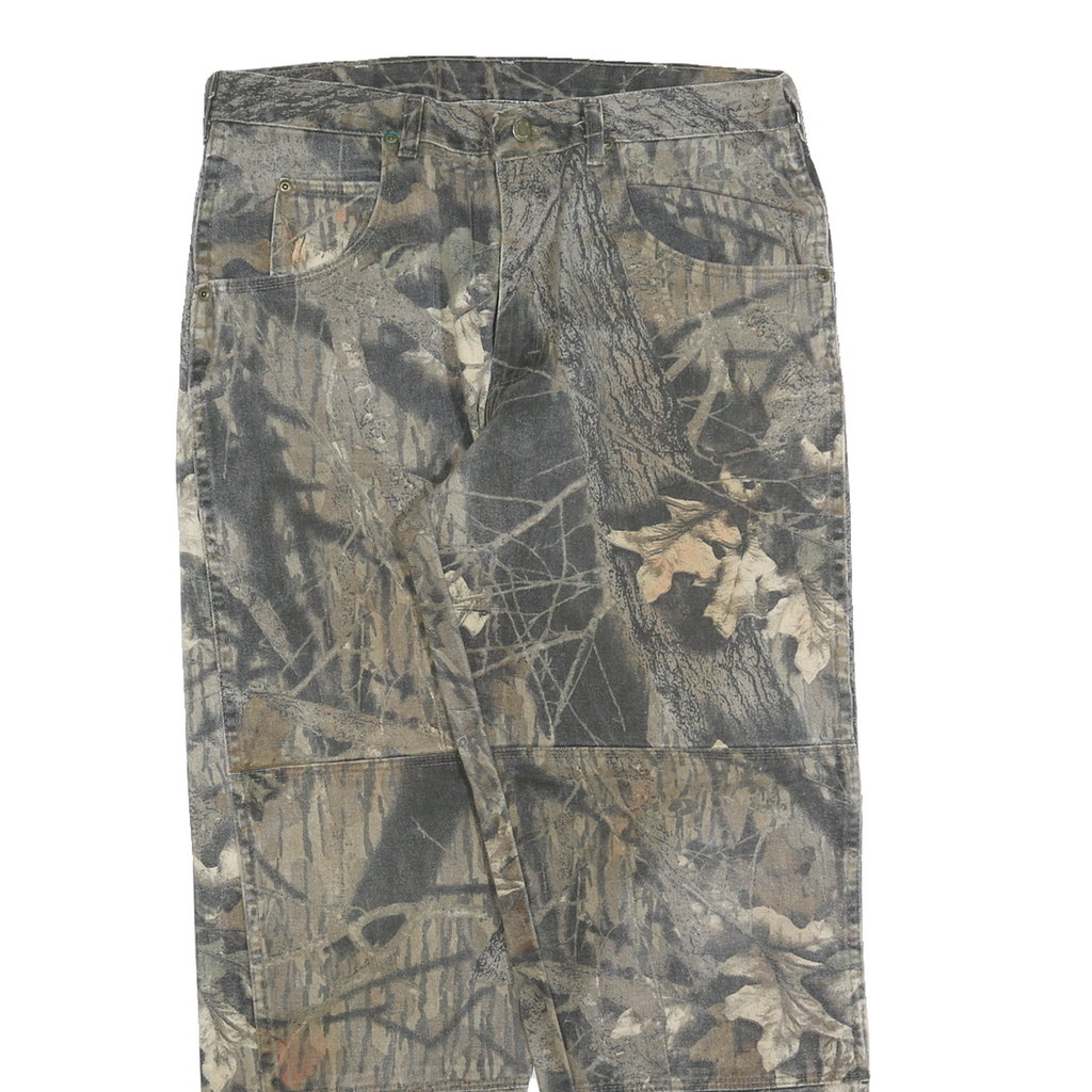 WRANGLER Mens Cotton Blend Green Trousers Regular Straight Fit W34 L30