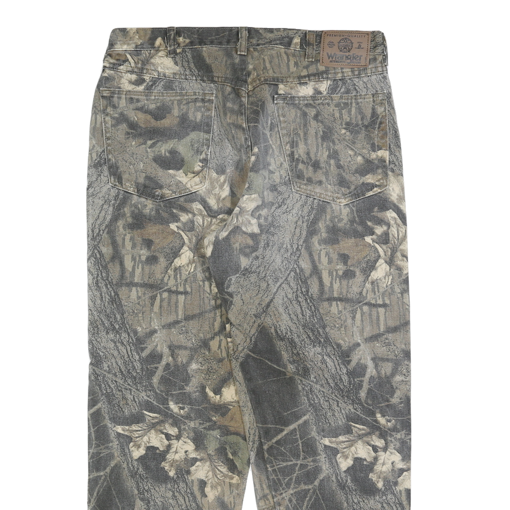 WRANGLER Mens Cotton Blend Green Trousers Regular Straight Fit W34 L30