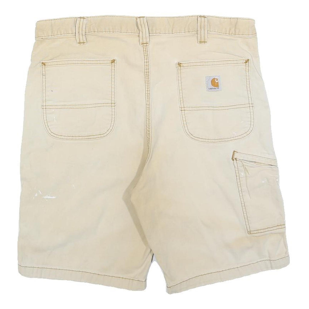 CARHARTT Mens Shorts Beige Relaxed Fit XL W38 Workwear Cotton Blend