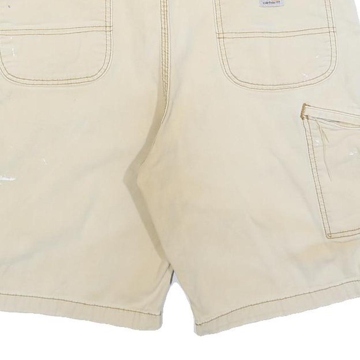 CARHARTT Mens Shorts Beige Relaxed Fit XL W38 Workwear Cotton Blend