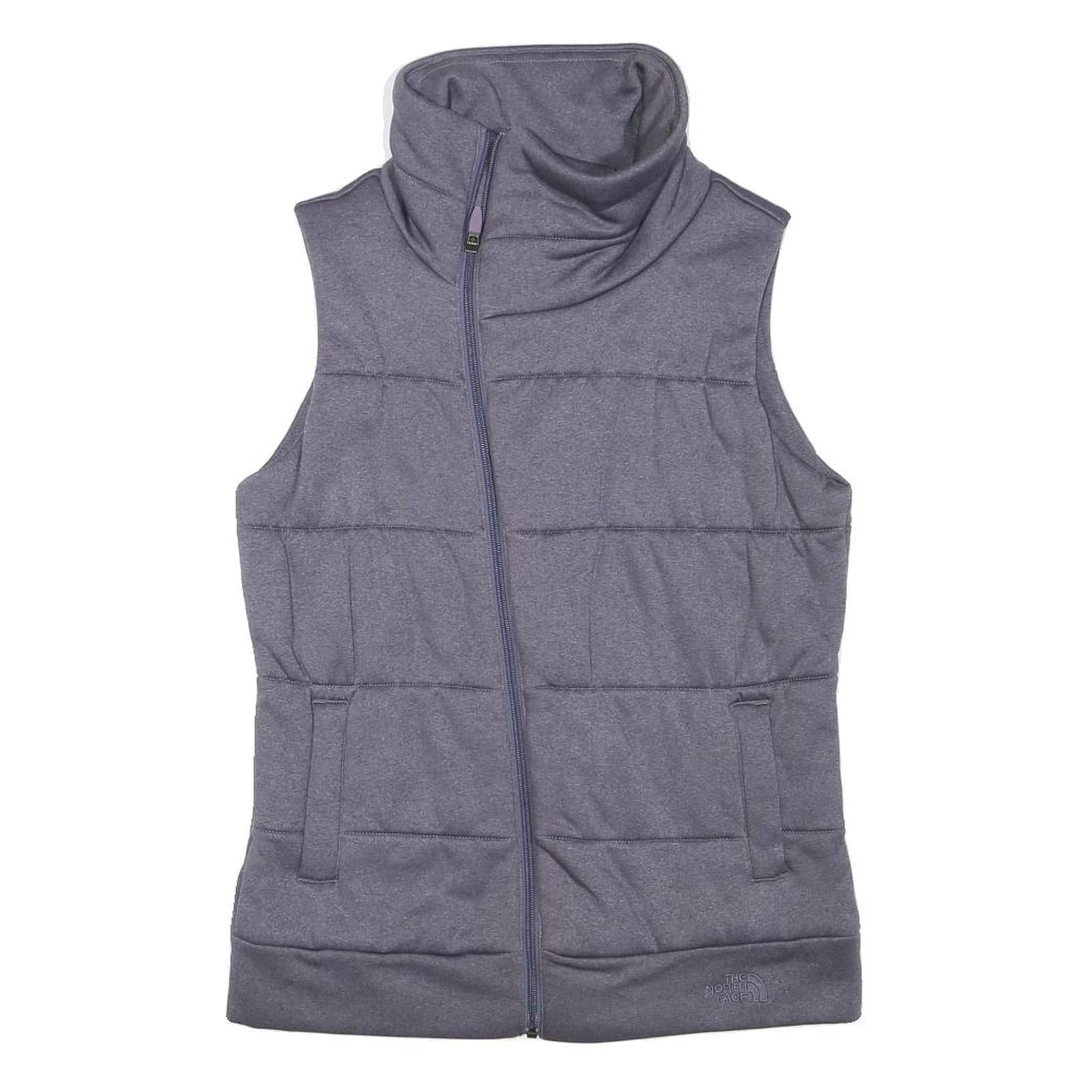 THE NORTH FACE Womens Grey Zip Up Sleeveless Puffer Jacket M Polyester Blend