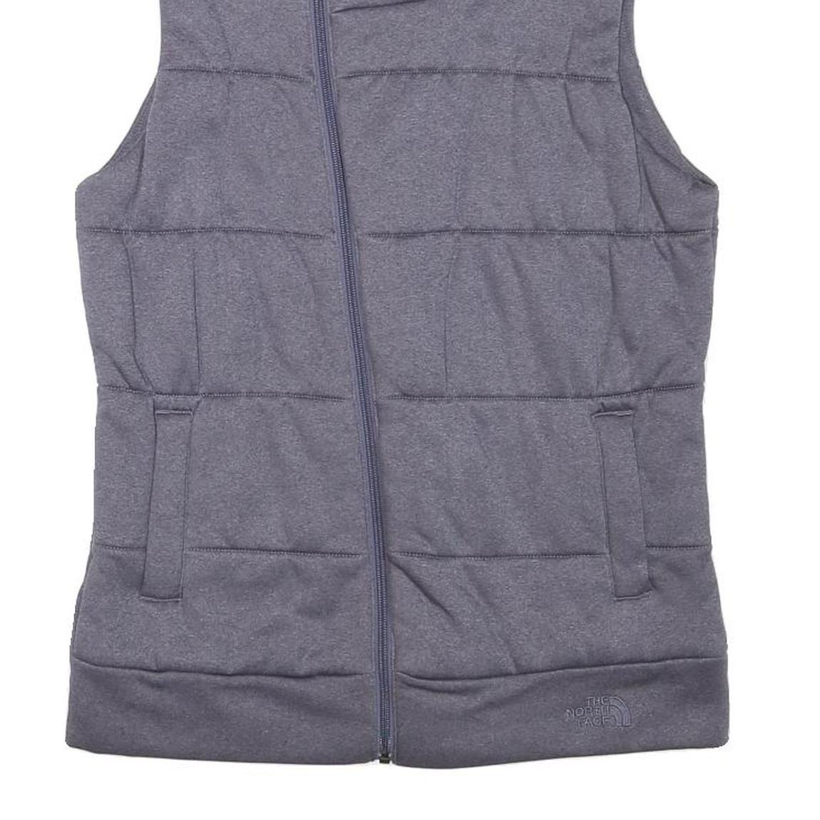 THE NORTH FACE Womens Grey Zip Up Sleeveless Puffer Jacket M Polyester Blend