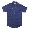 ARAMARK Womens Blue Short Sleeve Work Shirt S Button Up Cotton Blend