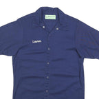 ARAMARK Womens Blue Short Sleeve Work Shirt S Button Up Cotton Blend