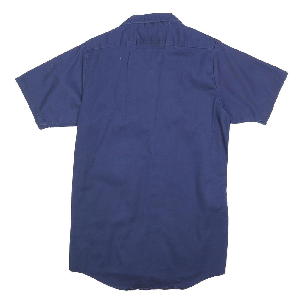 ARAMARK Womens Blue Short Sleeve Work Shirt S Button Up Cotton Blend
