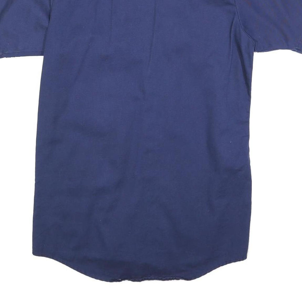 ARAMARK Womens Blue Short Sleeve Work Shirt S Button Up Cotton Blend