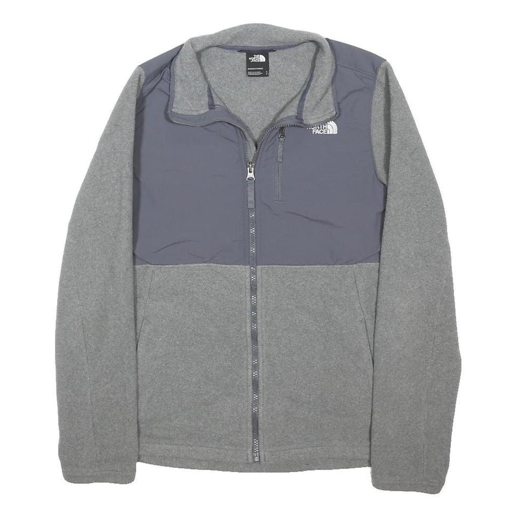 THE NORTH FACE Womens Grey & Charcoal Outdoor Jacket S Polyester Blend Zip
