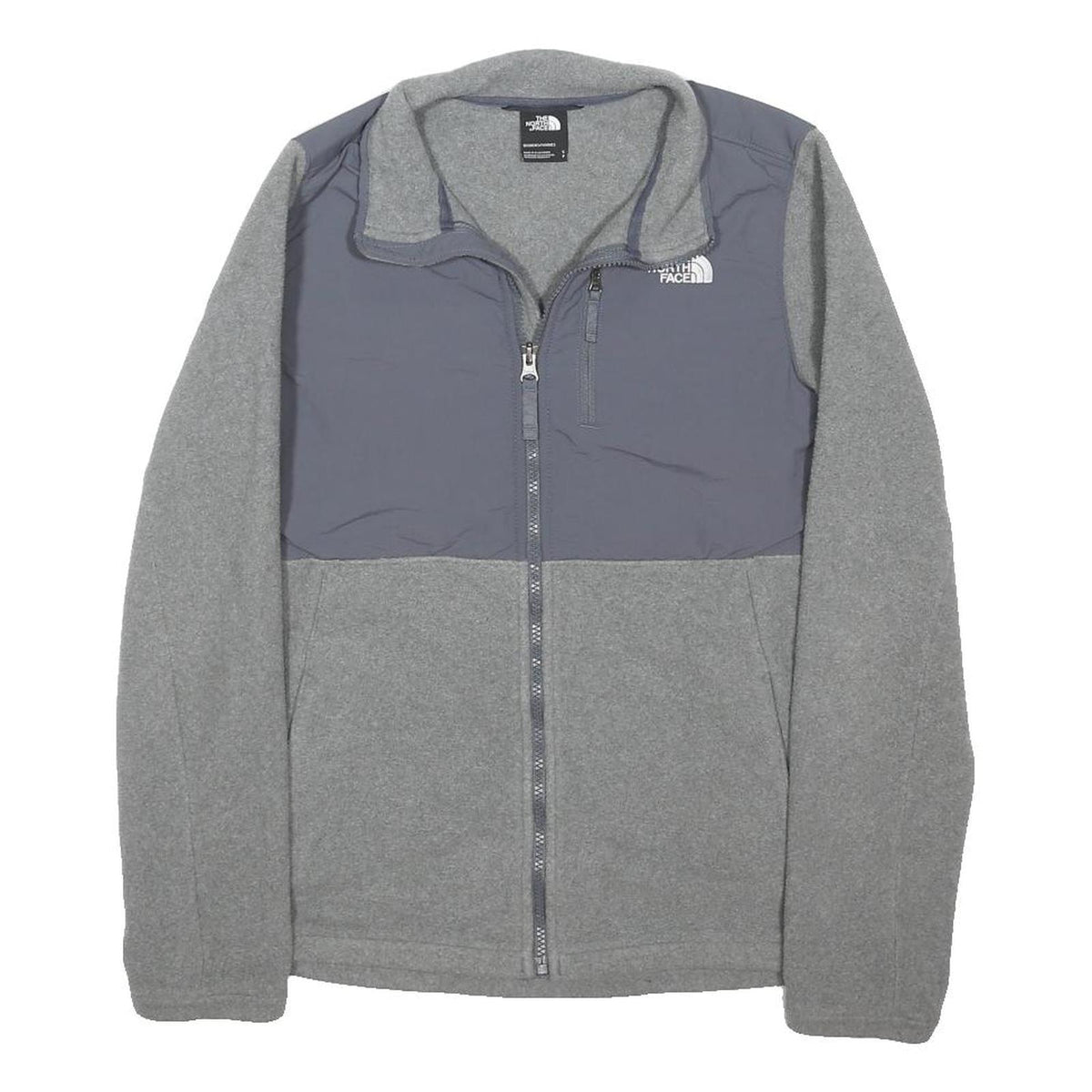 THE NORTH FACE Womens Grey & Charcoal Outdoor Jacket S Polyester Blend Zip