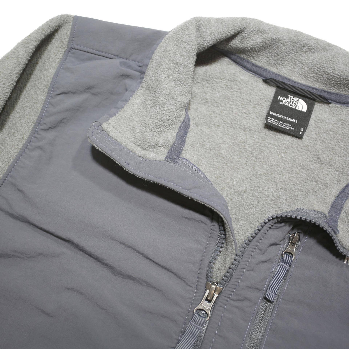 THE NORTH FACE Womens Grey & Charcoal Outdoor Jacket S Polyester Blend Zip