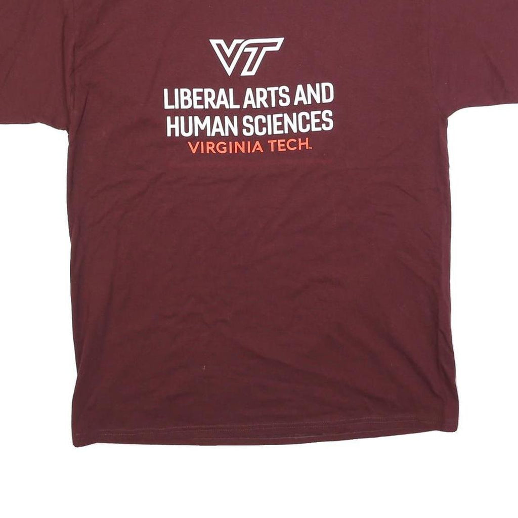 CHAMPION Mens Maroon Virginia Tech Graphic T-Shirt L Short Sleeve Crew Neck