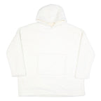 Womens White Hooded Pullover M Plush Soft Texture