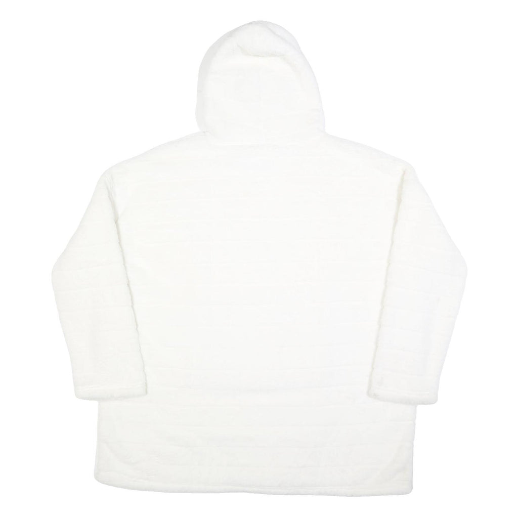 Womens White Hooded Pullover M Plush Soft Texture