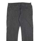 DICKIES Mens Relaxed Black Denim Jeans W40 L32 Workwear Zip Closure