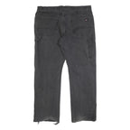 DICKIES Mens Relaxed Black Denim Jeans W40 L32 Workwear Zip Closure