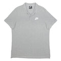 NIKE Mens Grey Short Sleeve Plain Polo Shirt XL Casual Cotton Top