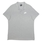 NIKE Mens Grey Short Sleeve Plain Polo Shirt XL Casual Cotton Top