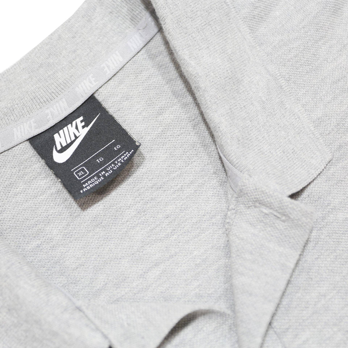 NIKE Mens Grey Short Sleeve Plain Polo Shirt XL Casual Cotton Top