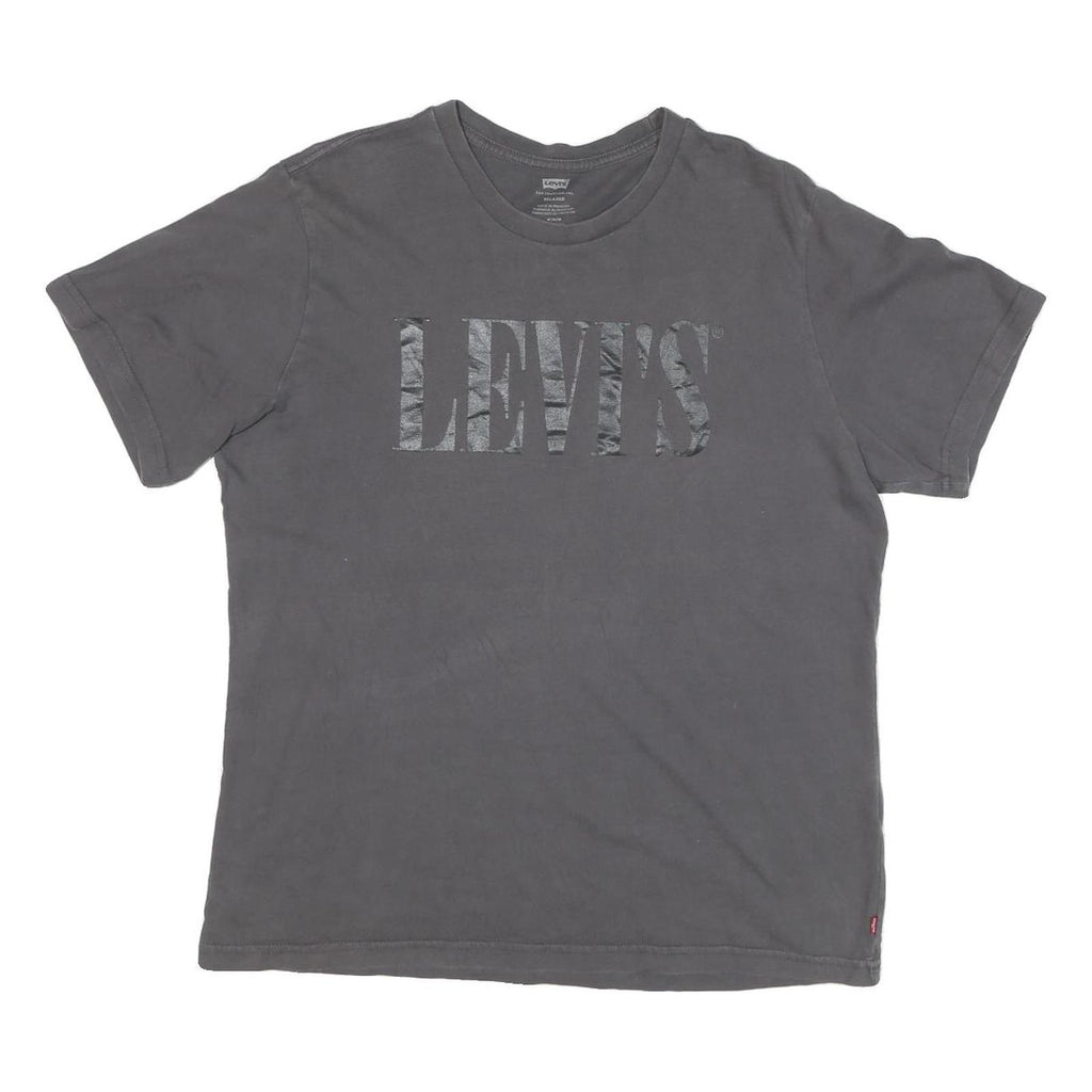 LEVI'S Mens Black Graphic T-Shirt M Short Sleeve Crew Neck Cotton Blend