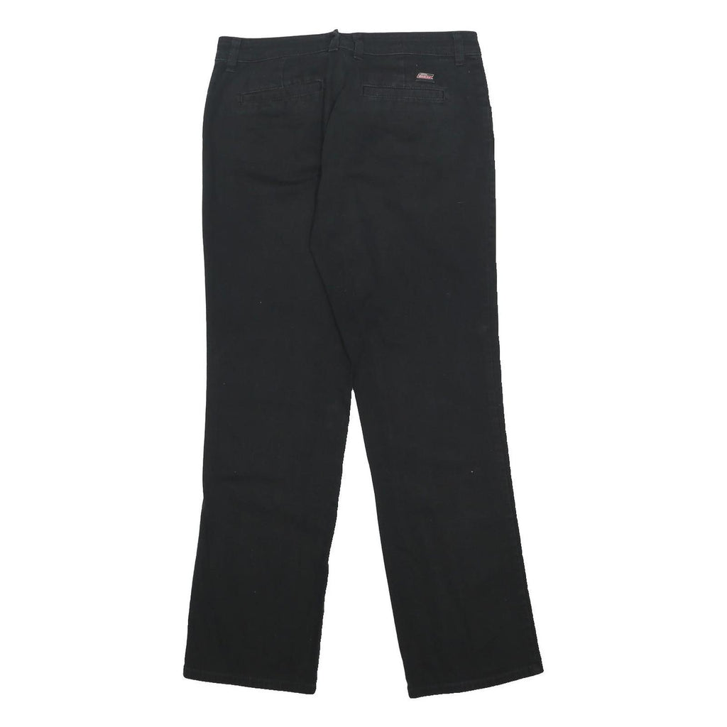 DICKIES Womens Black Relaxed Leg Trousers Cotton Blend Zip W31 L30 Workwear