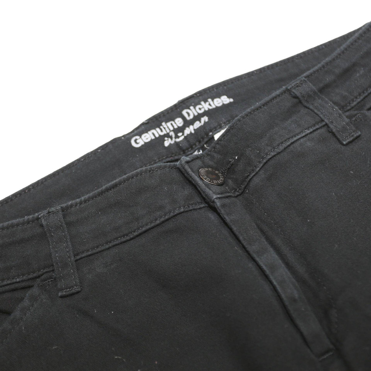 DICKIES Womens Black Relaxed Leg Trousers Cotton Blend Zip W31 L30 Workwear
