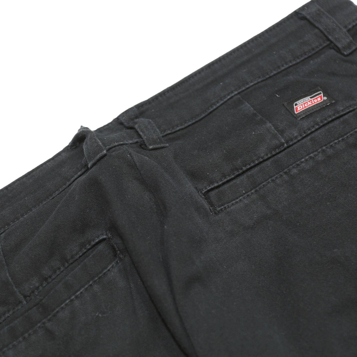 DICKIES Womens Black Relaxed Leg Trousers Cotton Blend Zip W31 L30 Workwear