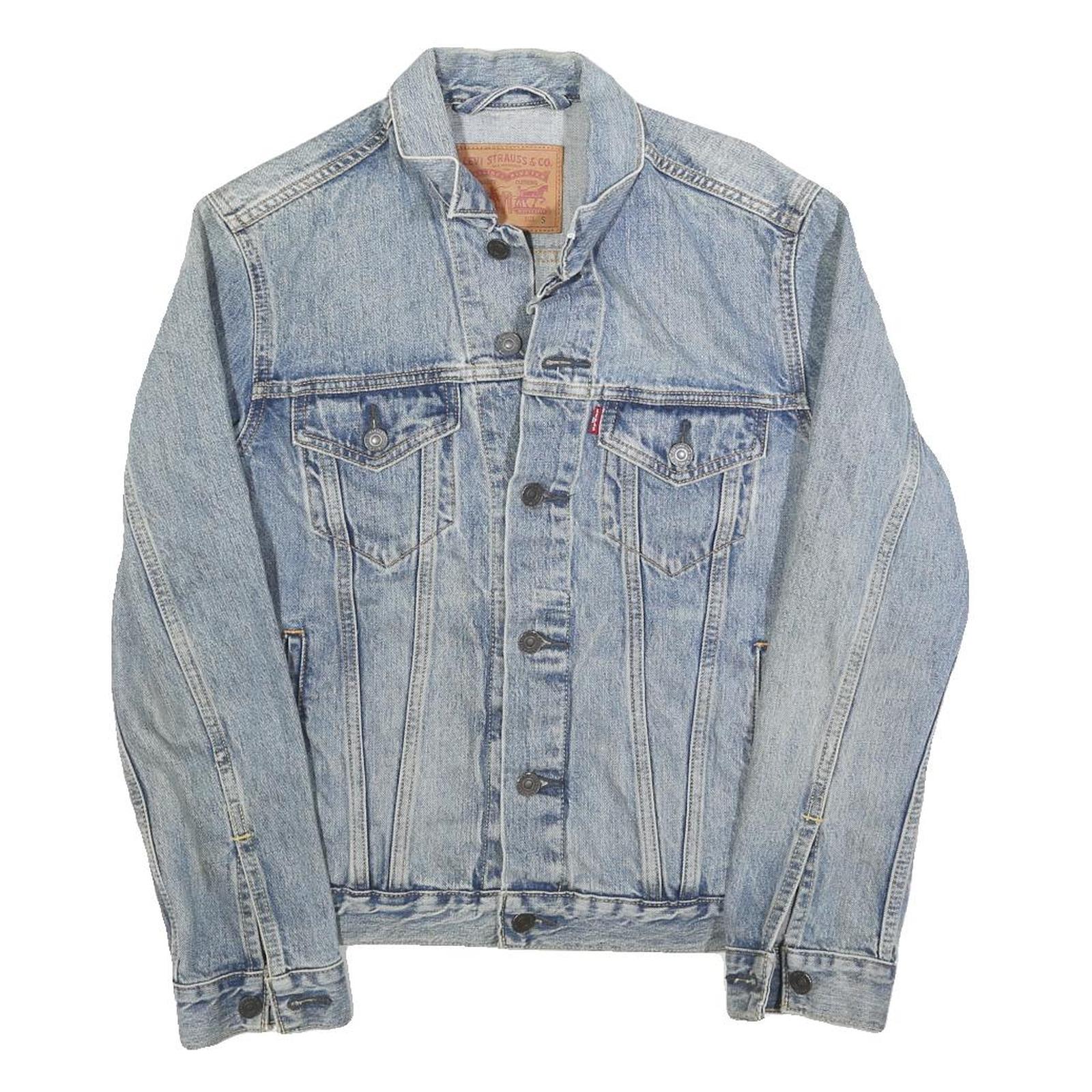 LEVI'S Mens Blue Denim Jacket S Cotton Button Front Classic