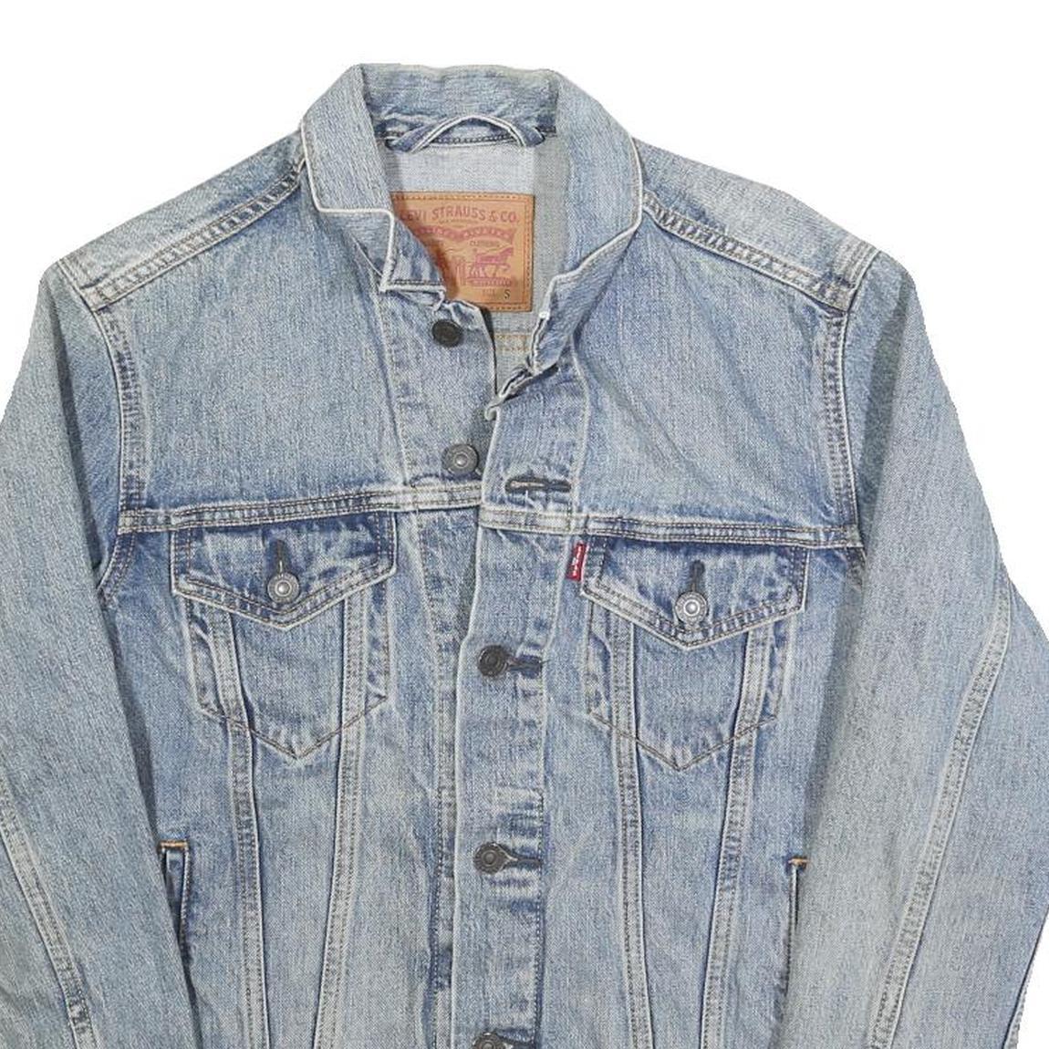 LEVI'S Mens Blue Denim Jacket S Cotton Button Front Classic