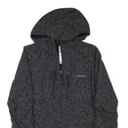 CARHARTT Womens Black Polyester Blend Hooded Jacket XS Geometric Pattern Zip