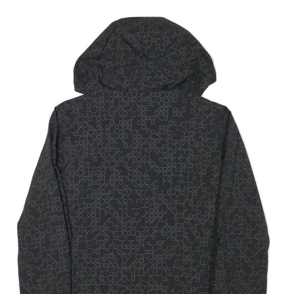 CARHARTT Womens Black Polyester Blend Hooded Jacket XS Geometric Pattern Zip