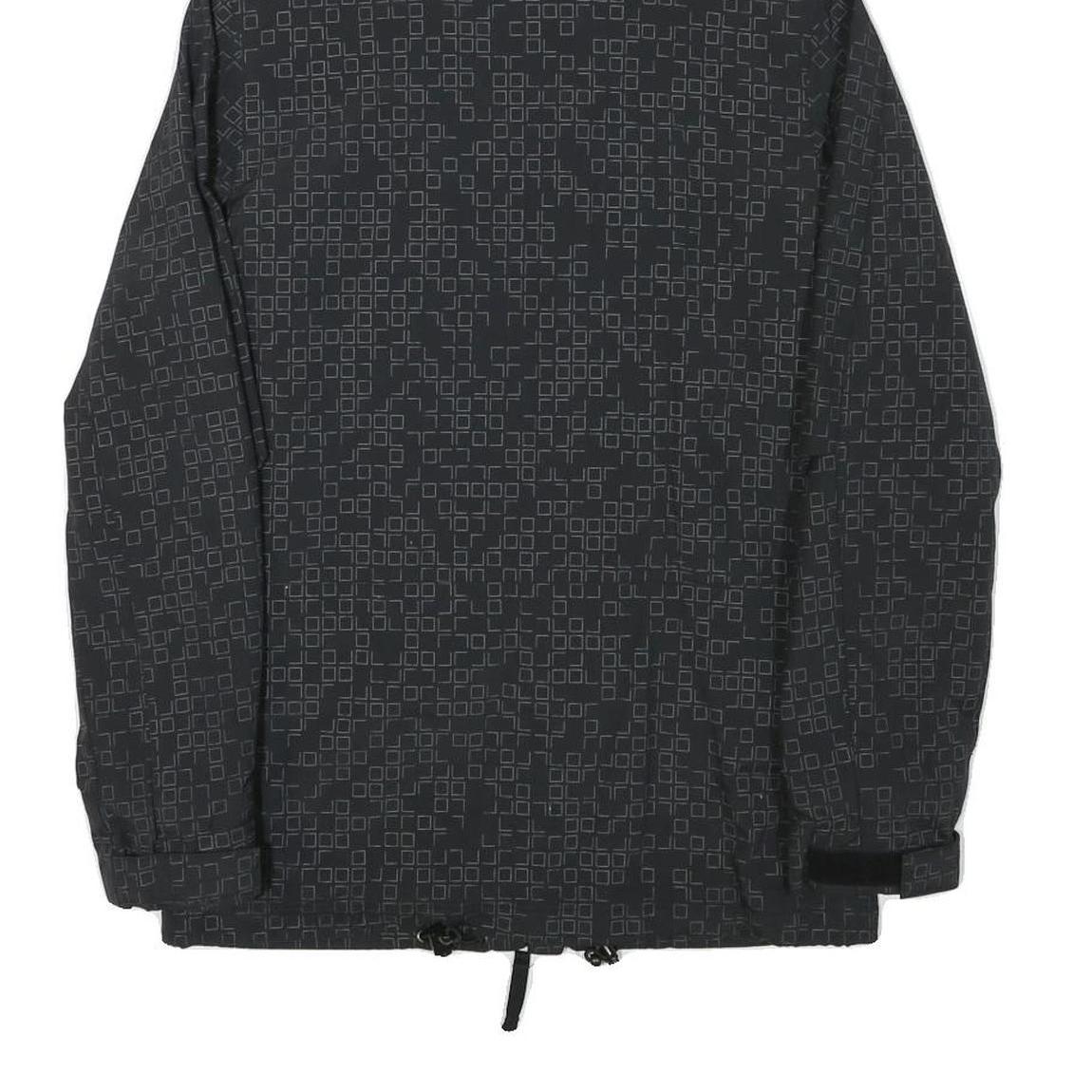 CARHARTT Womens Black Polyester Blend Hooded Jacket XS Geometric Pattern Zip