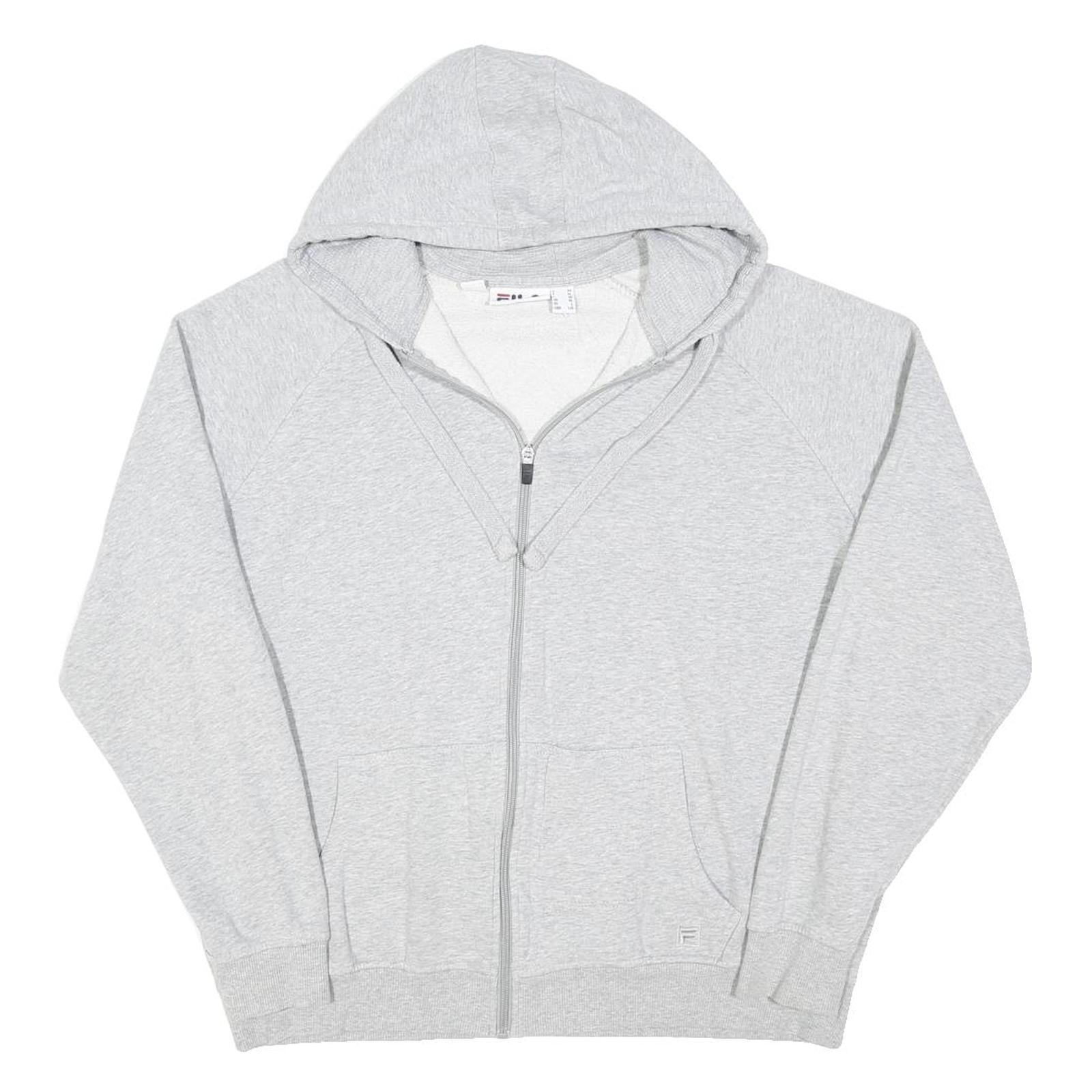 FILA Mens Grey Zip Up Hoodie XL Casual Cotton Blend Sweatshirt