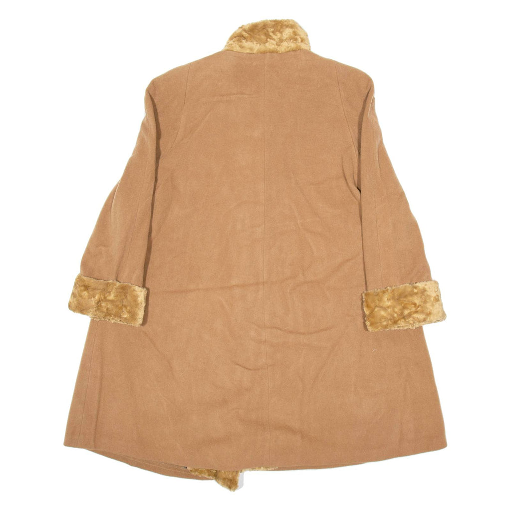 YOUR SIXTH SENSE Womens Overcoat Coat Brown Wool UK 10