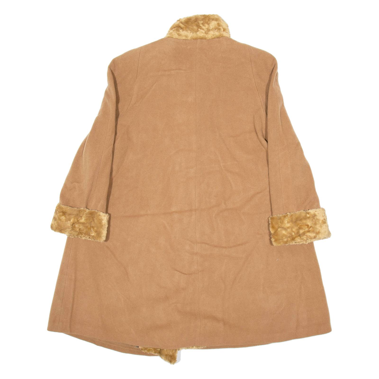 YOUR SIXTH SENSE Womens Overcoat Coat Brown Wool UK 10