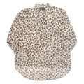 H&M Sheer Womens Printed Shirt Brown Collared Long Sleeve Animal Print S