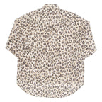 H&M Sheer Womens Printed Shirt Brown Collared Long Sleeve Animal Print S
