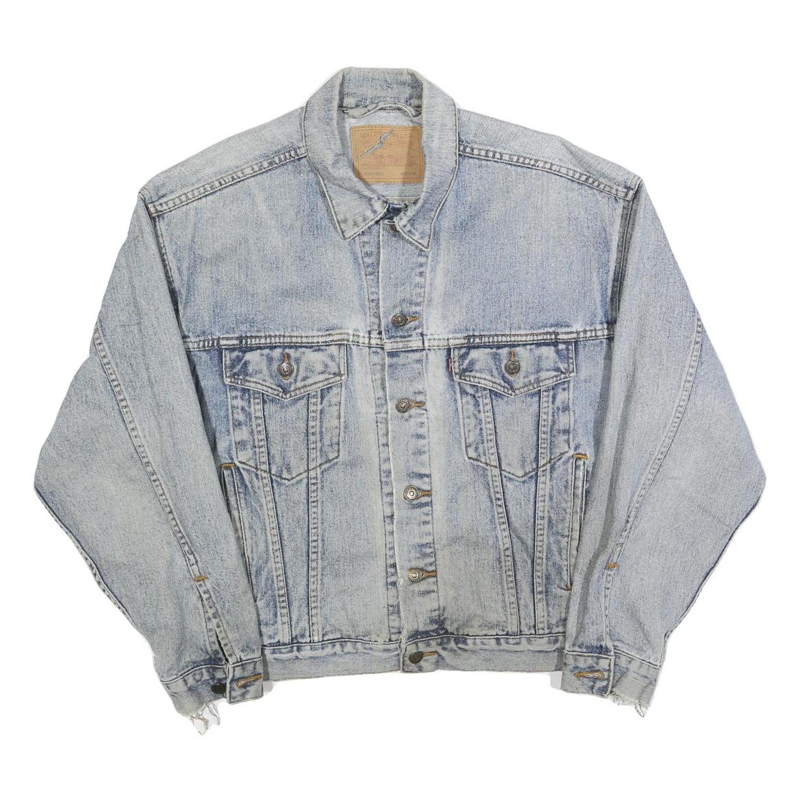 LEVI'S Mens Blue Denim Button Jacket M Cotton Blend Classic Vintage Fit Casual