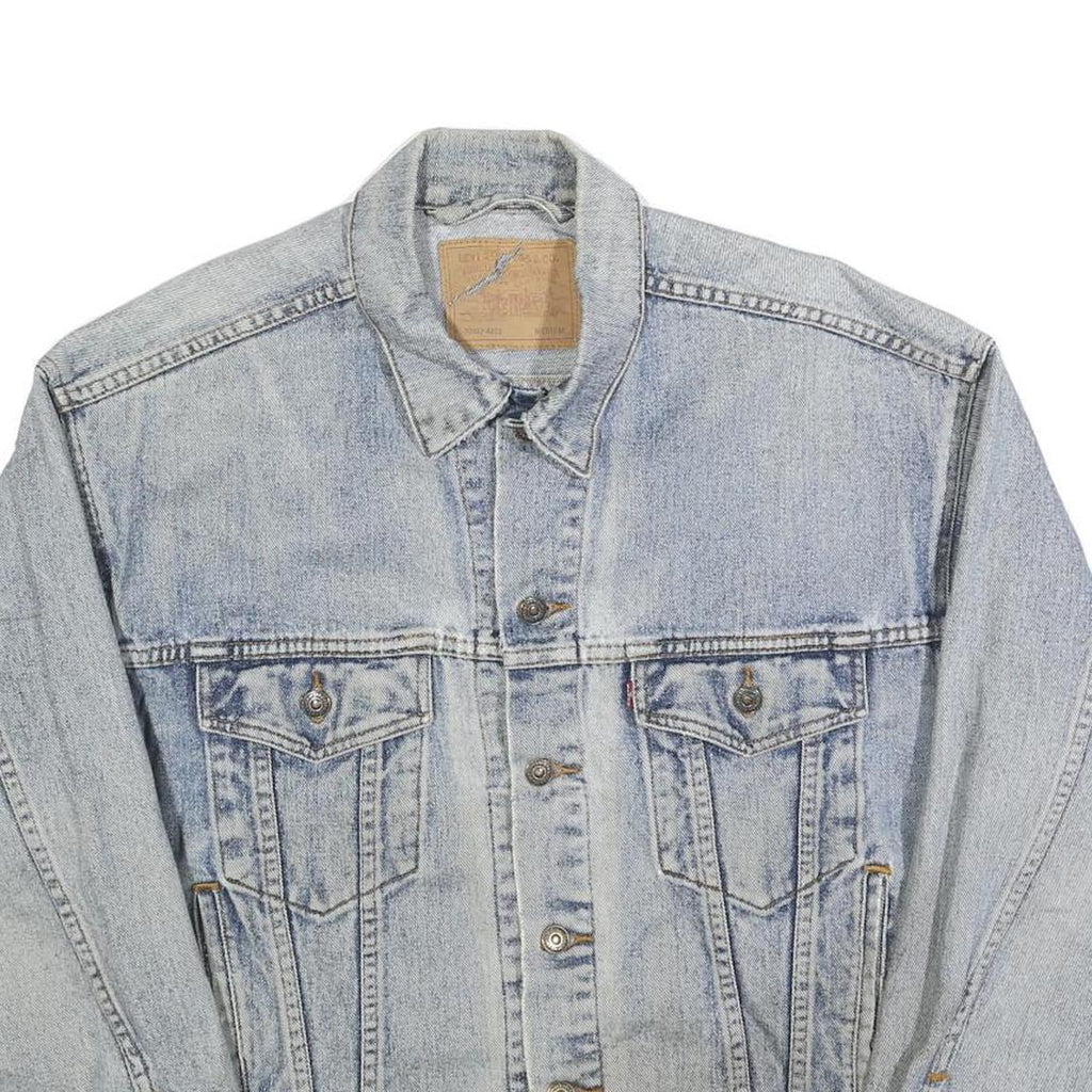 LEVI'S Mens Blue Denim Button Jacket M Cotton Blend Classic Vintage Fit Casual