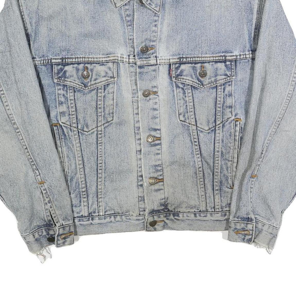 LEVI'S Mens Blue Denim Button Jacket M Cotton Blend Classic Vintage Fit Casual