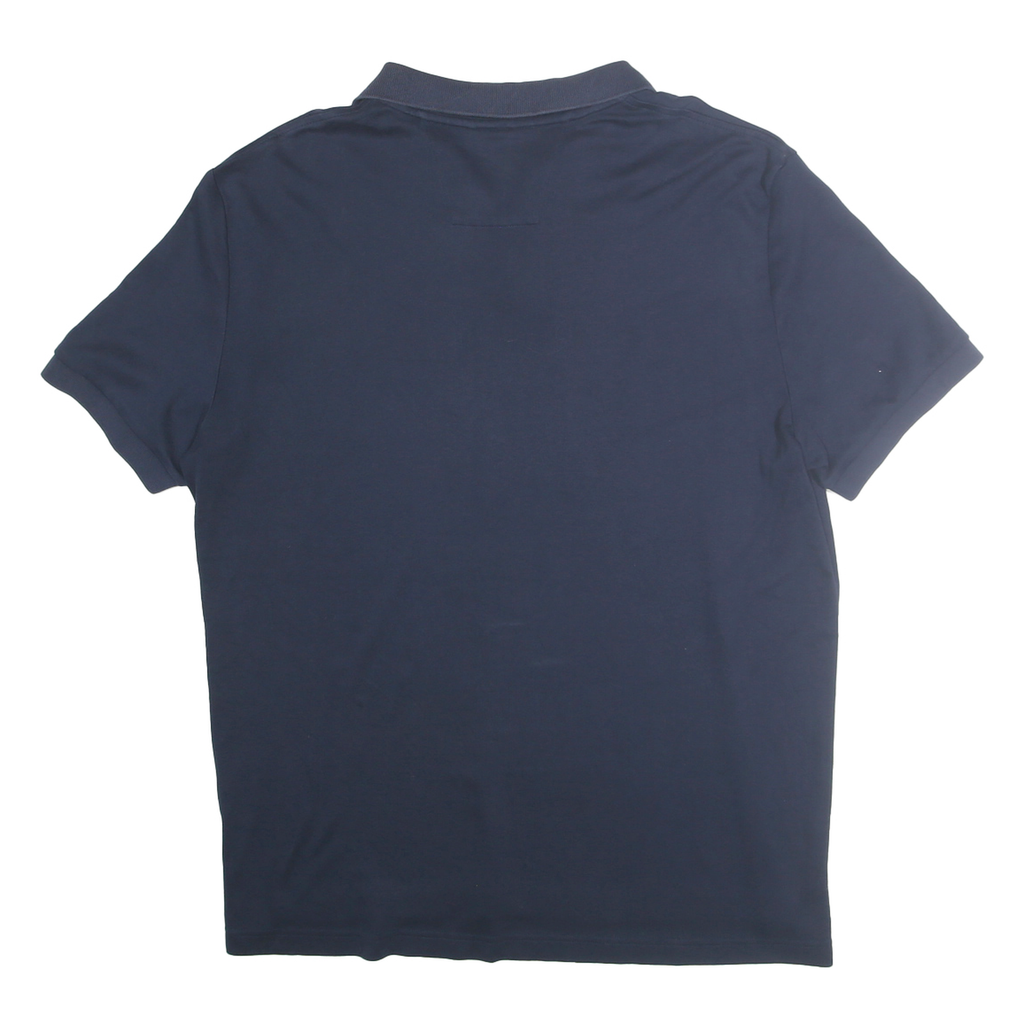 NAUTICA Mens Blue Short Sleeve Plain XL Cotton Polo Shirt Classic Fit