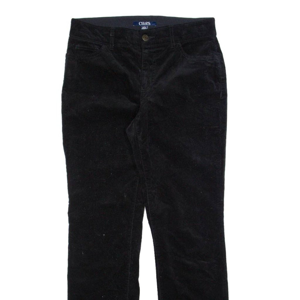 CHAPS Womens Corduroy Trousers Black Regular Straight W30 L30
